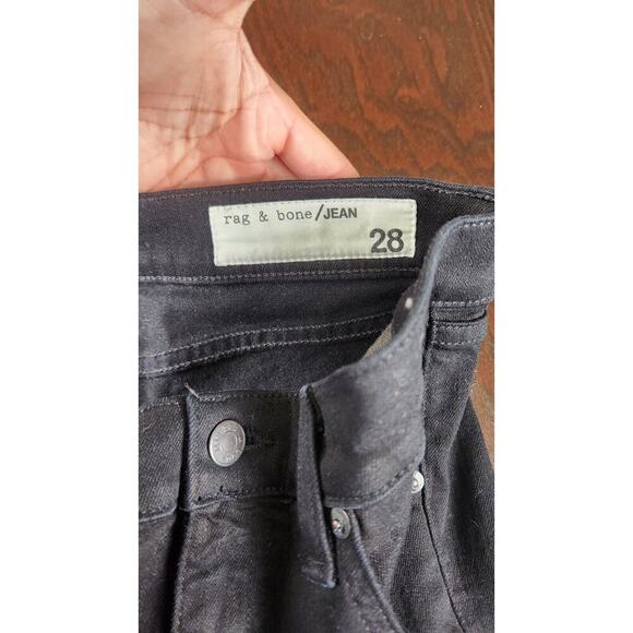 Rag & Bone Jeans Womens 28 Black Hampton Capri Chewed Hem‎ Stretch High Rise - Picture 4 of 9